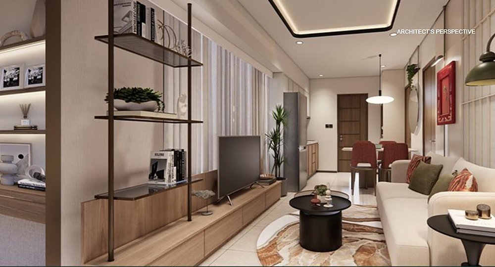Furnished one-bedroom living area at Alto Ranudo